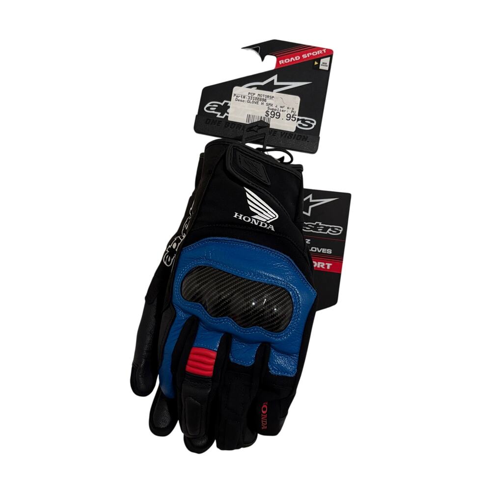 Alpinestars Honda SMX Z WP Drystar Motorcycle Gloves Black Blue size Small NWT